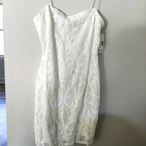 Large white sequin dress